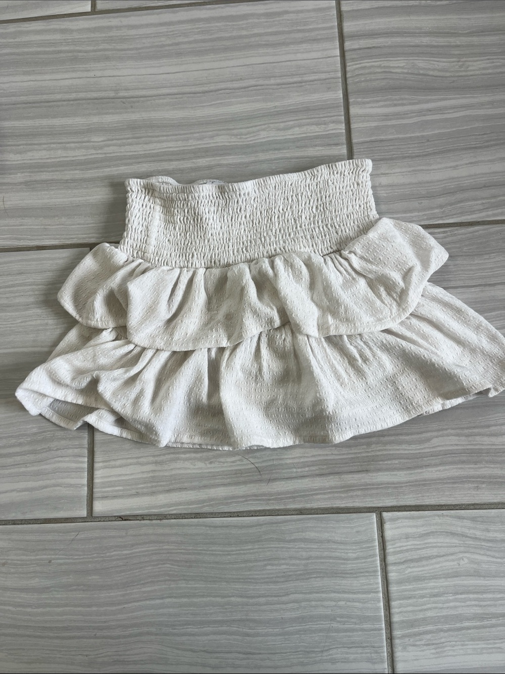 art class White Ruffle Tiered Skirt